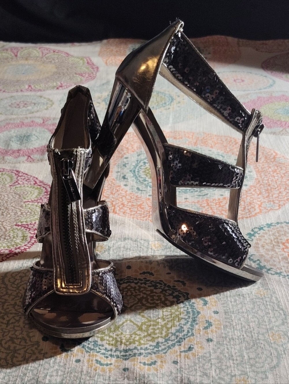 Michael Kors Berkley Sequin Strappy Heels